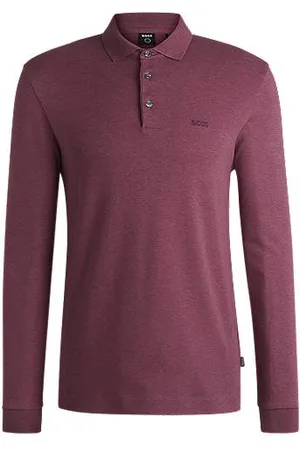 HUGO BOSS Polo van interlocked katoen met logostiksel