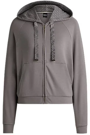 HUGO BOSS Interlocked hoodie met ritssluiting en monogramdetails
