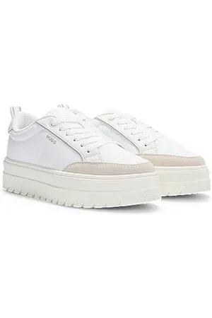 HUGO BOSS Plateausneakers met suède details