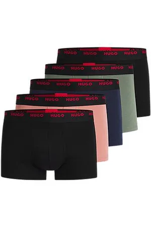 HUGO BOSS Set van vijf korte boxershorts met logotailleband van stretchkatoen