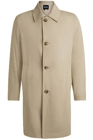 HUGO BOSS Classic-fit mantel van een katoenmix