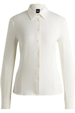 HUGO BOSS Extra slim-fit blouse van katoenen jersey