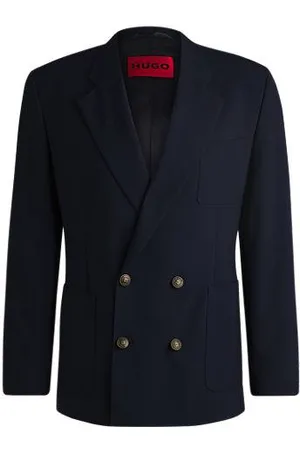 HUGO BOSS Modern-fit colbert met goudkleurige knopen