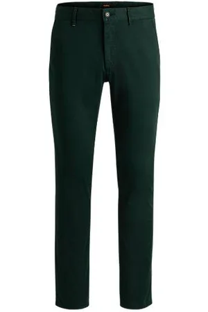HUGO BOSS Slim-fit satijnen chino van stretchkatoen