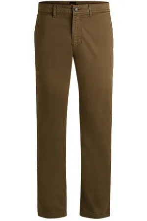 HUGO BOSS Regular-fit satijnen chino van stretchkatoen