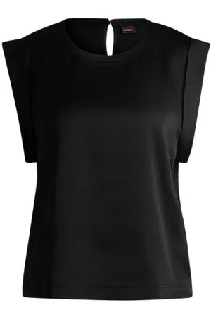 HUGO BOSS Mouwloos T-shirt van inslagsatijn