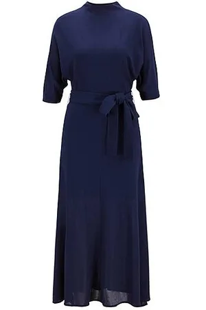 HUGO BOSS Jurk met hoge hals en strikceintuur