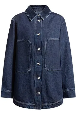 HUGO BOSS Oversized-fit denim jack met contraststiksels
