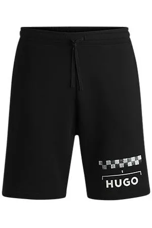 HUGO BOSS Short van een katoenmix met raceprint