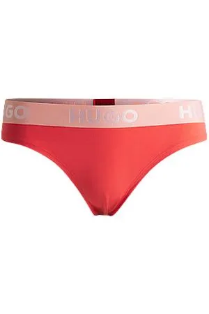 HUGO BOSS Tangaslip van stretchkatoen met logotailleband