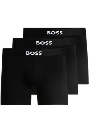 HUGO BOSS Set van drie boxershorts met logo’s van stretchkatoen