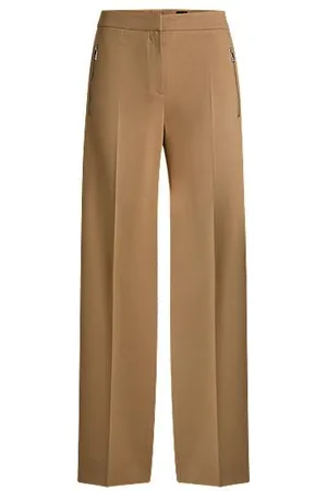 HUGO BOSS Regular-fit broek van stretchmateriaal met ritszakken