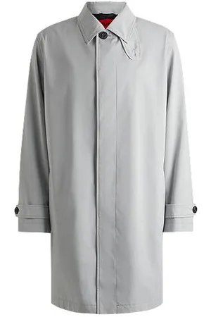 HUGO BOSS Regular-fit mantel van waterafstotende gabardine