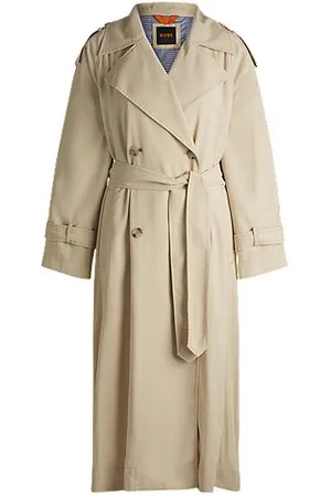 HUGO BOSS Loose-fit trenchcoat met riem