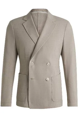 HUGO BOSS Slim-fit blazer van een wolmix met dessin