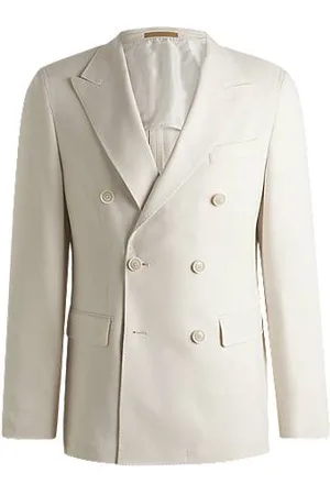 HUGO BOSS Slim-fit blazer van zijde en kasjmier met dessin