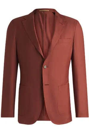 HUGO BOSS Slim-fit colbert van kasjmier, wol en zijde