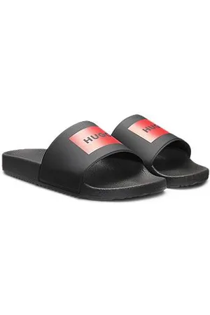 HUGO BOSS Slippers met logo op de wreefband