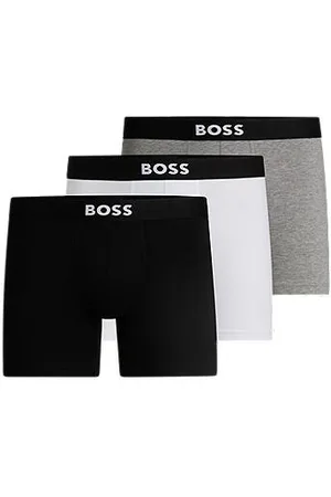 HUGO BOSS Set van drie boxershorts met logo’s van stretchkatoen