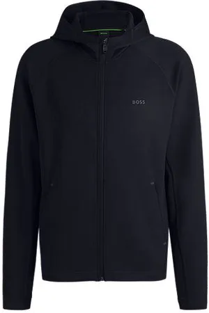 HUGO BOSS Sporthoodie met ritssluiting, stretch en vochtbeheersing
