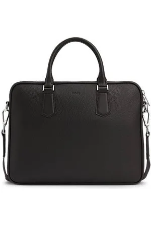 HUGO BOSS Aktetas van Italiaans leer met kenmerkende details