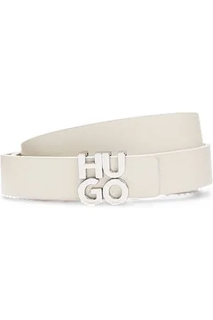 HUGO BOSS Riem van Italiaans leer met tweedelig logo op de gesp