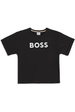 HUGO BOSS T-shirt voor kinderen van stretchkatoen met logo in metallic look
