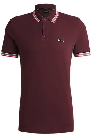 HUGO BOSS Paddy-polo van katoenpiqué met een logo op de onderkraag