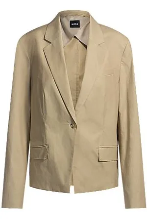 HUGO BOSS Blazer met één knoop van luchtige stretchkatoen