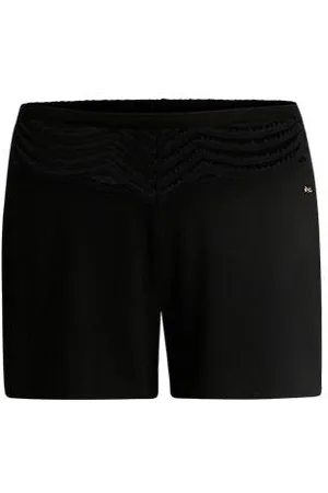 HUGO BOSS Pyjamashorts van stretchmateriaal met kanten details