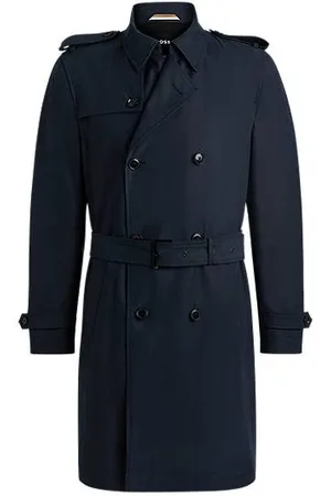 HUGO BOSS Slim-fit double-breasted trenchcoat
