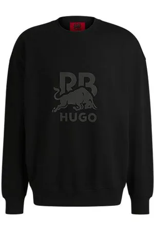 HUGO BOSS X RB-sweater van katoenen badstof met carbon stealth-logo
