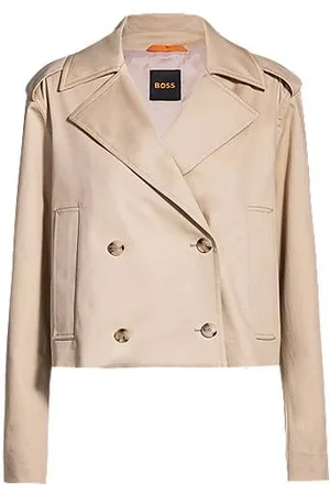 HUGO BOSS Kortere trenchcoat van waterafstotende stretchkatoen