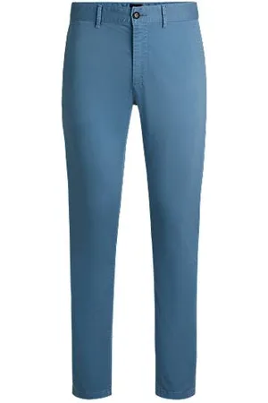 HUGO BOSS Slim-fit satijnen chino van stretchkatoen