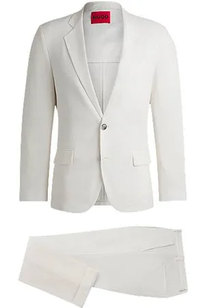 HUGO BOSS Slim-fit pak van seersucker