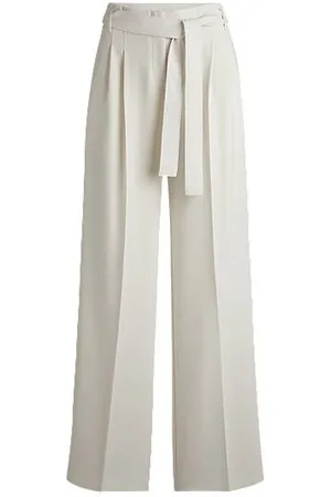HUGO BOSS Relaxed-fit broek van kreukbestendige Japanse crêpe