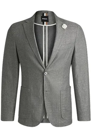 HUGO BOSS Slim-fit blazer van materiaal met microdessin