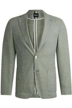 HUGO BOSS Slim-fit blazer van materiaal met microdessin