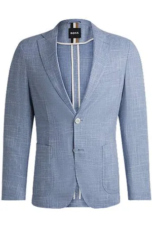 HUGO BOSS Slim-fit blazer van materiaal met microdessin