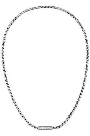 HUGO BOSS Zilverkleurige ketting met gevlochten ketting