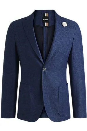 HUGO BOSS Slim-fit blazer van materiaal met microdessin