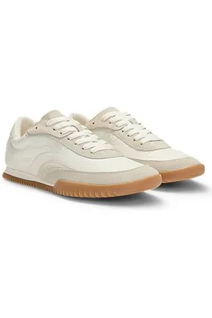 HUGO BOSS Lage sneakers van stof en suède