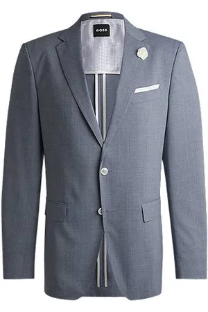 HUGO BOSS Slim-fit colbert van een wolmix met dessin