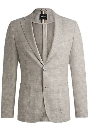 HUGO BOSS Slim-fit blazer van materiaal met microdessin