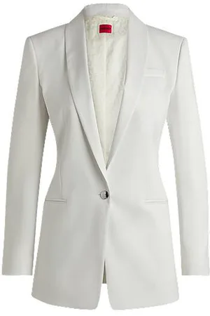 HUGO BOSS Regular-fit blazer van glanzend materiaal