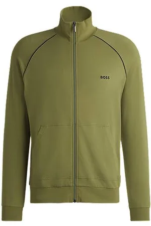 HUGO BOSS Regular-fit jersey jack met logostiksel van stretchkatoen