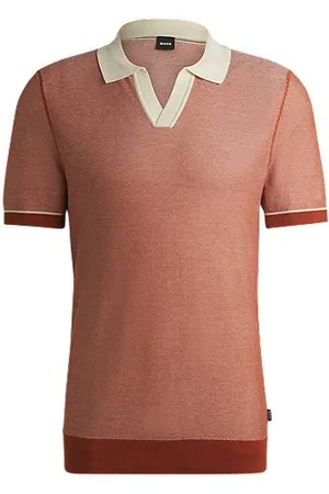 HUGO BOSS Trui van een katoenmix met Johnny-kraag