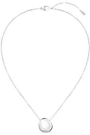 HUGO BOSS Zilverkleurige ketting met logo kiezelhanger