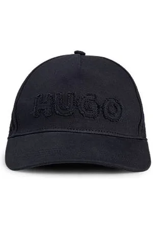 HUGO BOSS Pet van katoenen twill voorzien van logo met onafgewerkte rand