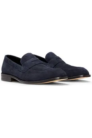 HUGO BOSS Suède loafers met inkeping